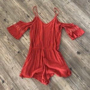 Boho flowy burnt orange romper